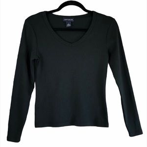 Ann Taylor Long Sleeve Black Top